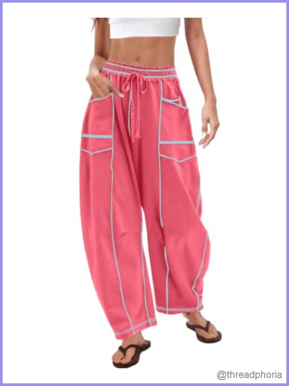 Women's High Waisted Barrel Sweatpants Baggy Wide Leg Lounge Pants with Pockets